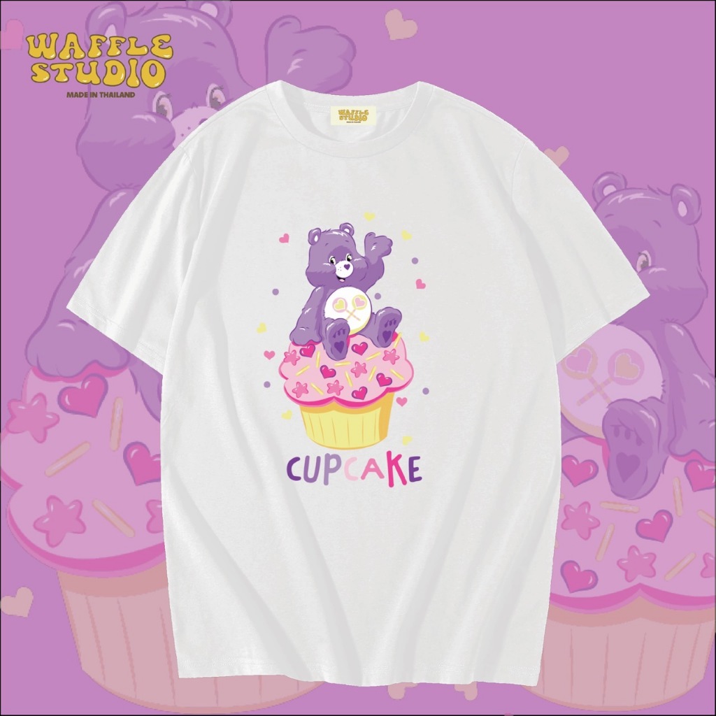 [ ส่งฟรี ] WS0021 เสื้อยืดโอเวอร์ไซส์ เสื้อยืดเกาหลี ผ้าคอตตอน100% เสื้อยืดแขนสั้น แคร์แบร์ WAFFLE STUDIO
