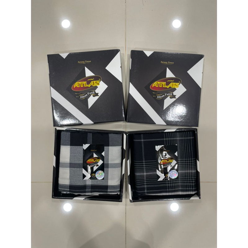 ผ้าโสร่งผู้ชาย ตราATLAS ⚫️⚪️ ผ้าสวยเนื้อดี ไม่ลื่น เย็บแล้ว
