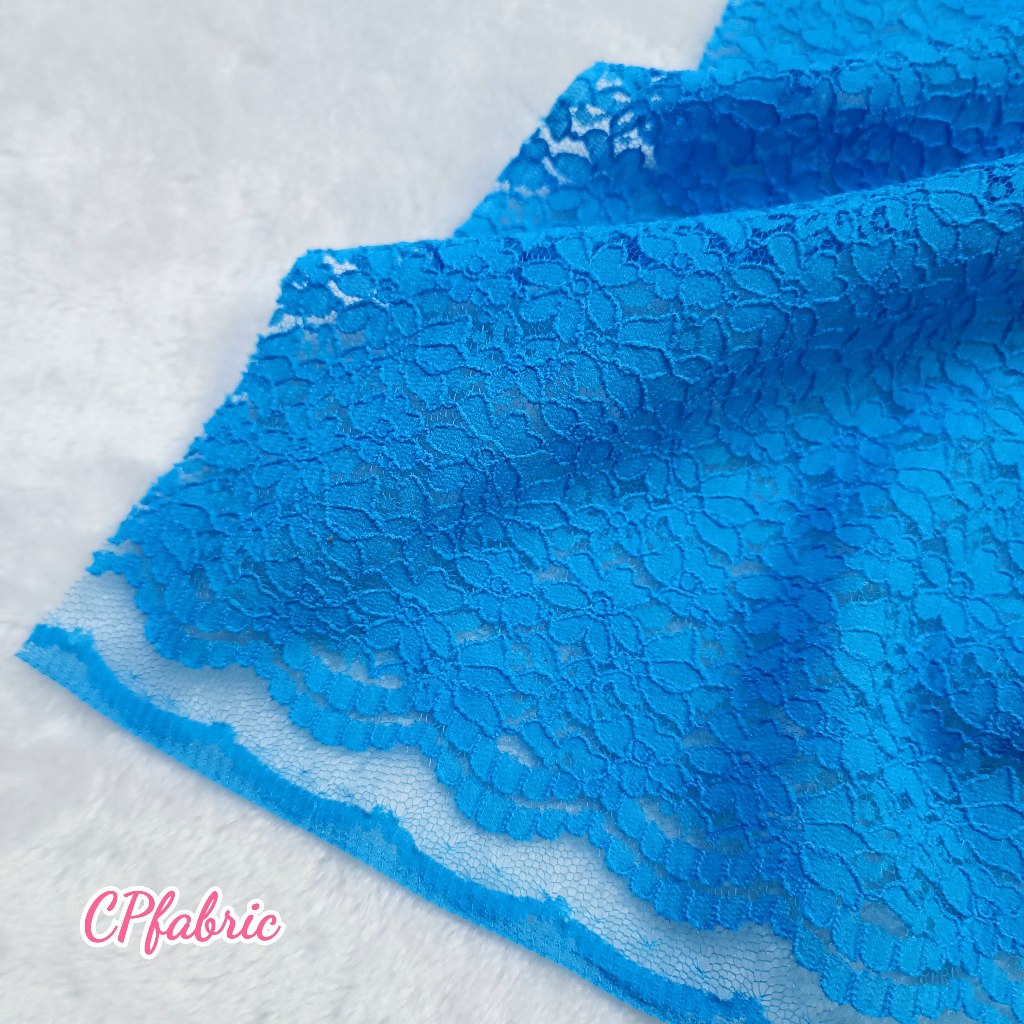 ผ้าลูกไม้เกาหลี  Raschel ใช้ตัดชุดเดรส เสื้อ กระโปรง เนื้อดี สวย เรียบหรู มีเชิง2ด้าน กว้าง110cm (ขายเป็นหลา) - รูปที่ 4