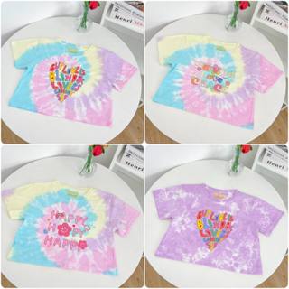 (**พร้อมส่งจากในไทย**) เสื้อยืดสกรีนลายมัดย้อมน่ารักๆ