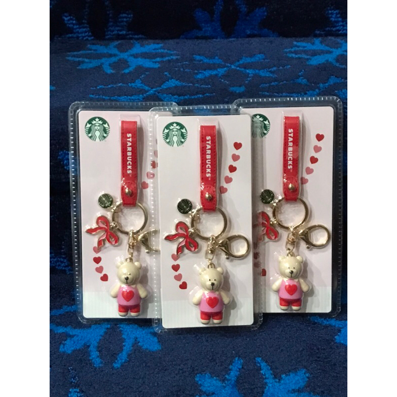 พวงกุญแจ Starbucks MI-BEARISTA BEAR IN HEART AND RIBBON KEY