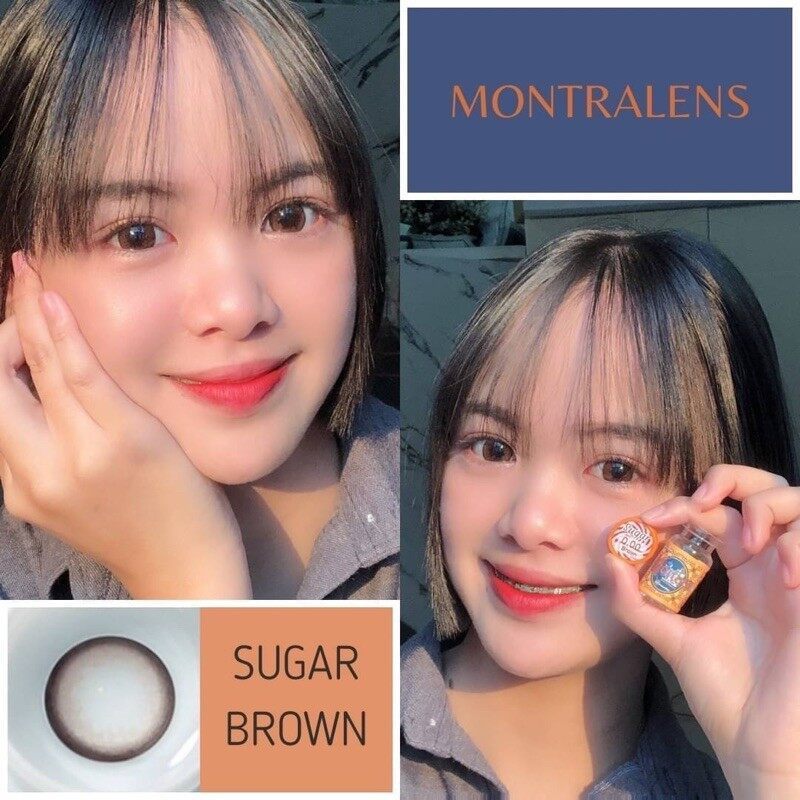 คอนแทคเลนส์ Sugar Brown / Gray (Montra) ขนาดบิ๊กอาย ขายดี