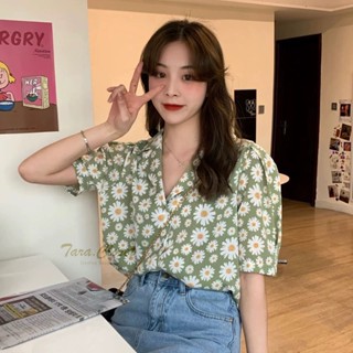 IT089 TARA Hawaii เสื้อฮาวาย ลายดอกเดซี่ สงกรานต์ แขนสั้น แข…