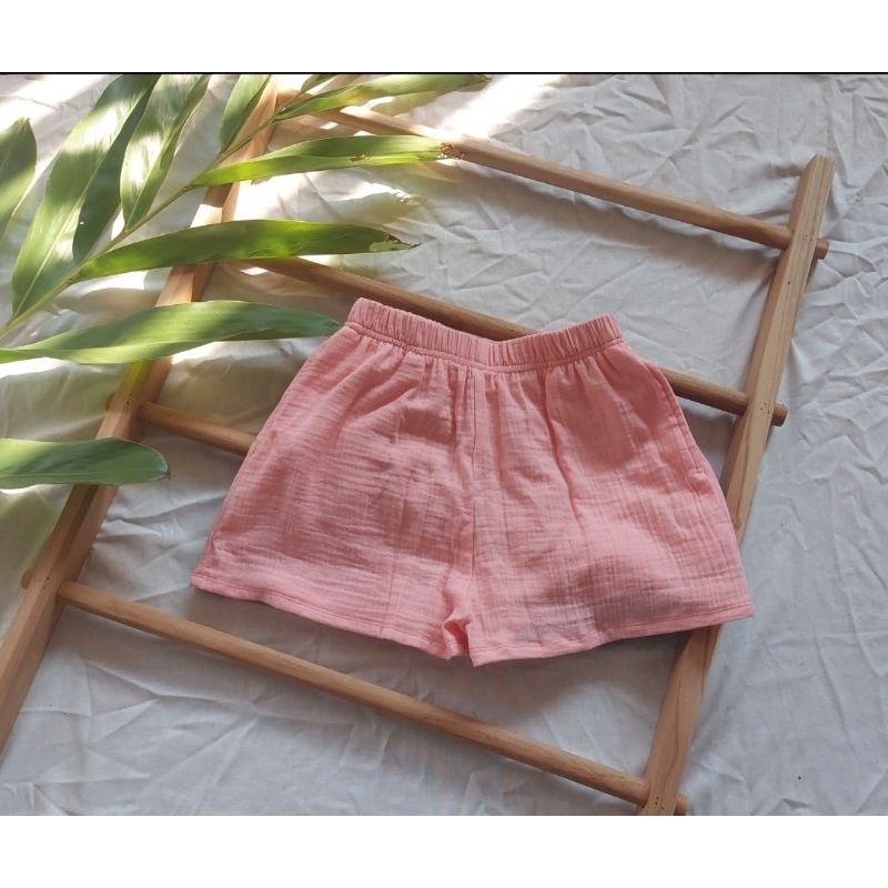 กางเกงขาสั้น  สาลูย่น2ชั้น กางเกงผ้าฝ้าย - รูปที่ 4