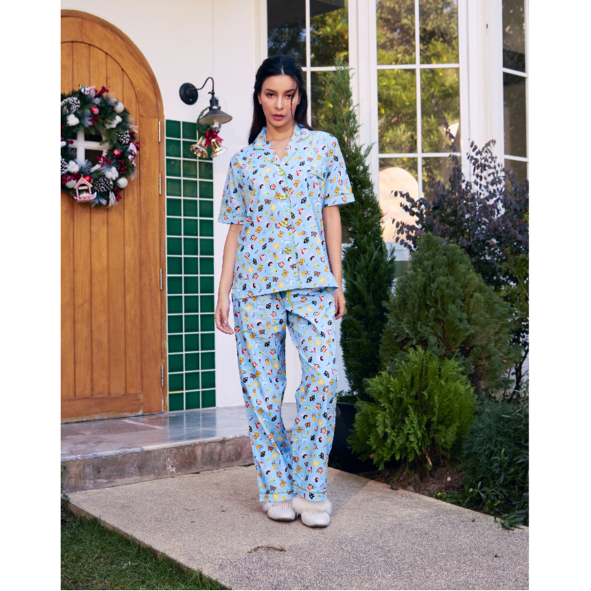 PAUL FRANK ชุดนอนกางเกง WOMENS JULIUS AND FRIENDS CHILLING DAY SS PANTS SET