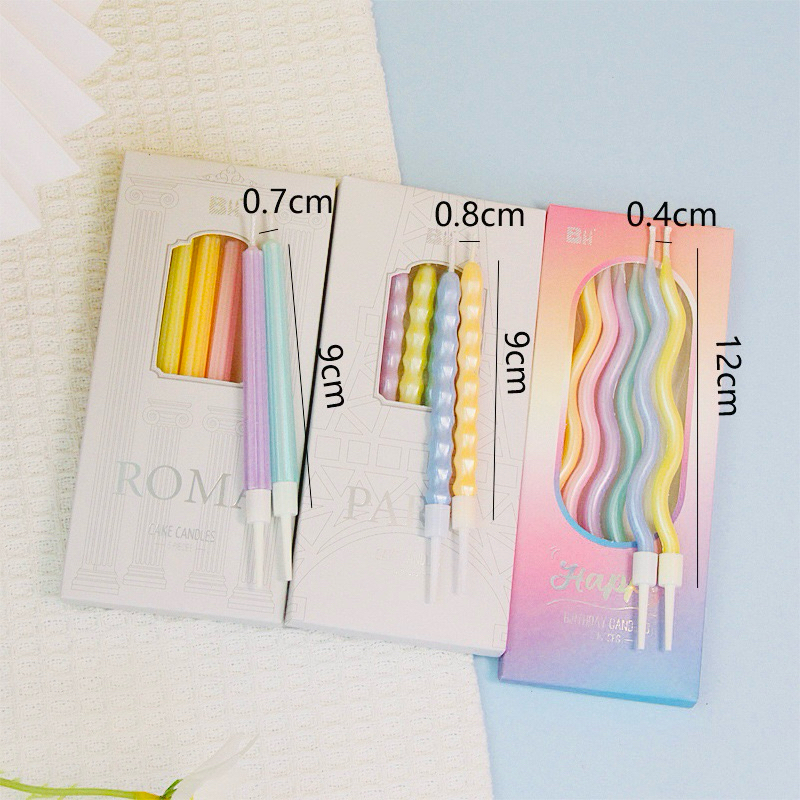 เทียนสีพาสเทล เคลือบเงา สีสวยมาก พร้อมส่ง