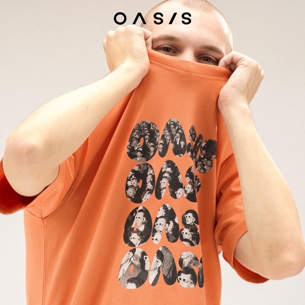 OASIS เสื้อยืดผู้ชาย รุ่น MTP-1889L เสื้อยืดคอกลม cotton100% สกรีนลาย