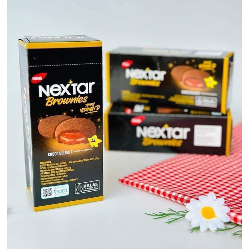 NEXTAR nabati บราวนี่คุกกี้ สอดไส้ช็อคโกแลต จากอินโดนีเซีย  บราวนี่เนื้อนุ่ม รสโกโก้