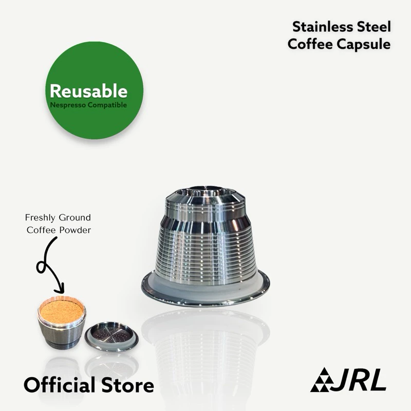 Reusable Stainless Steel 304 Coffee Capsule แคปซูล ใส่ผงกาแฟ สแตนเลส ใช้ซ้ำได้ (Nespresso Compatible)