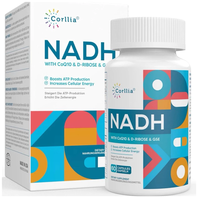 [Corllia]❇️NADH➕UBIQUINOL COQ10➕D-RIBOSE➕GRAPE SEED ( 60 แคปซูล )