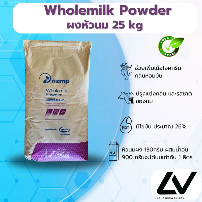 Whole milk Powder (Newzealand) : หัวนมผง (นิวซีแลนด์) 25kg