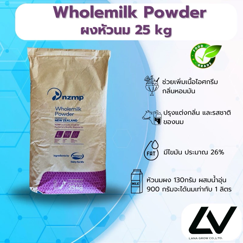 Whole milk Powder (Newzealand) : หัวนมผง (นิวซีแลนด์) 25kg