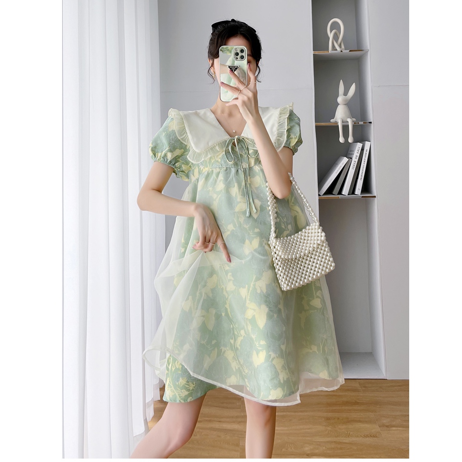 ( ผ้าไหมแก้ว ) คลุมท้อง เรียบหรู ผ้าทอพิมพ์ลาย เนื้อผ้านิ่ม AA4232 ราคา ถูกที่สุด ดีลบีเคเค แกลเลอรีภาพที่ 6