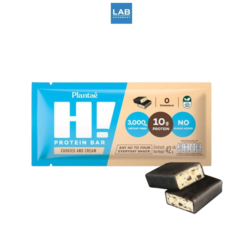 Plantae Hi Protein Bar Cookies & Cream Flavor 42g. - แพลนเต้ ไฮ โปรตีน บาร์ รสคุกกี้และครีม