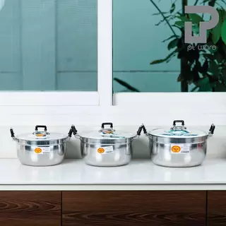 หม้อหุงข้าว หม้อแกง หม้อชุด หม้ออลูมิเนียม ตราหัวม้า ขนาด 22-26 cm (ยกชุด3ใบ)
