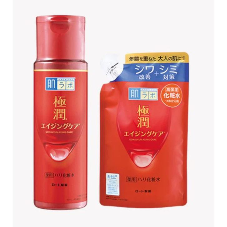 พร้อมส่ง❗️ ฮาดะลาโบะ  Lotion ขวดแดง  Hada Labo Gokujun Medicated Firming Lotion & Refill 170mL โลชั่