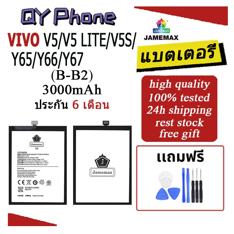 แบตเตอรี่ Vivo V5/V5 LITE/V5S/Y65/Y66/Y67  (B-B2) Battery JAMEMAX ประกัน 6 เดือน