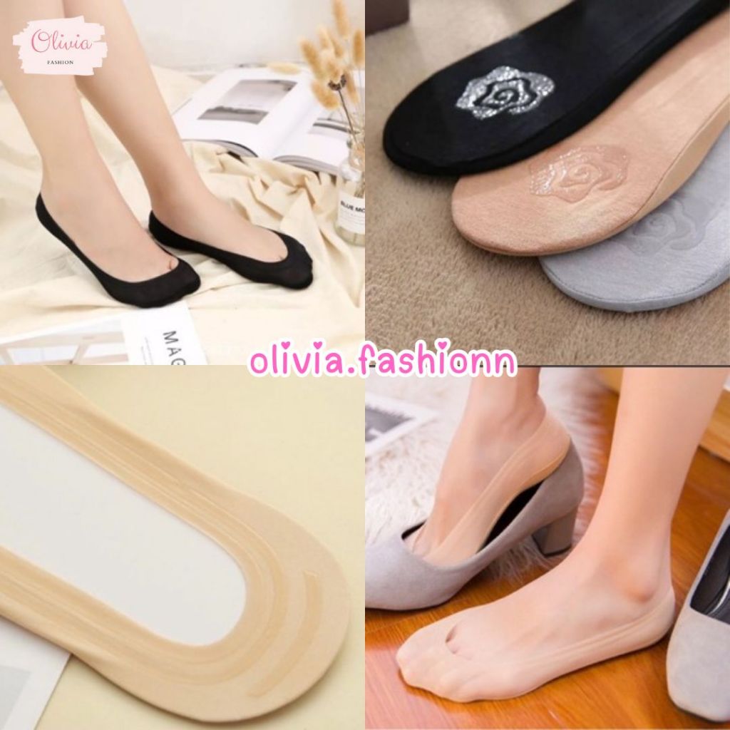 🍓Olivia🍓ถุงเท้าคัชชู ซิลิโคน360° ถุงเท้าซิลิโคนกันลื่น ไร้ขอบ #A-0015