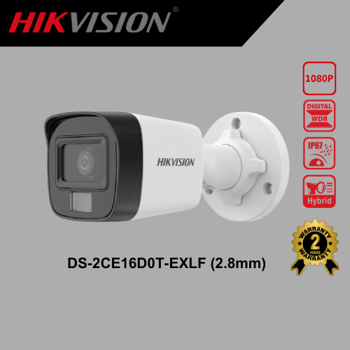 HIKVISION กล้องวงจรปิด 2 ล้านพิกเซล รุ่น DS-2CE16D0T-EXLF (2.8 mm.)
