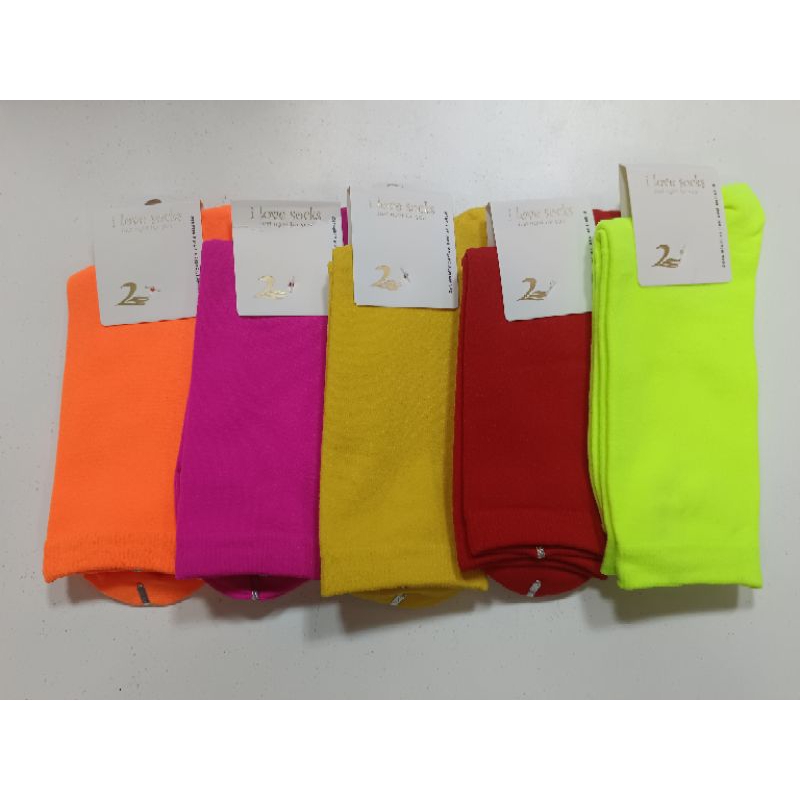 ถุงเท้าสีนีออน สีสด สะท้อนแสง ผ้านุ่ม - รูปที่ 3