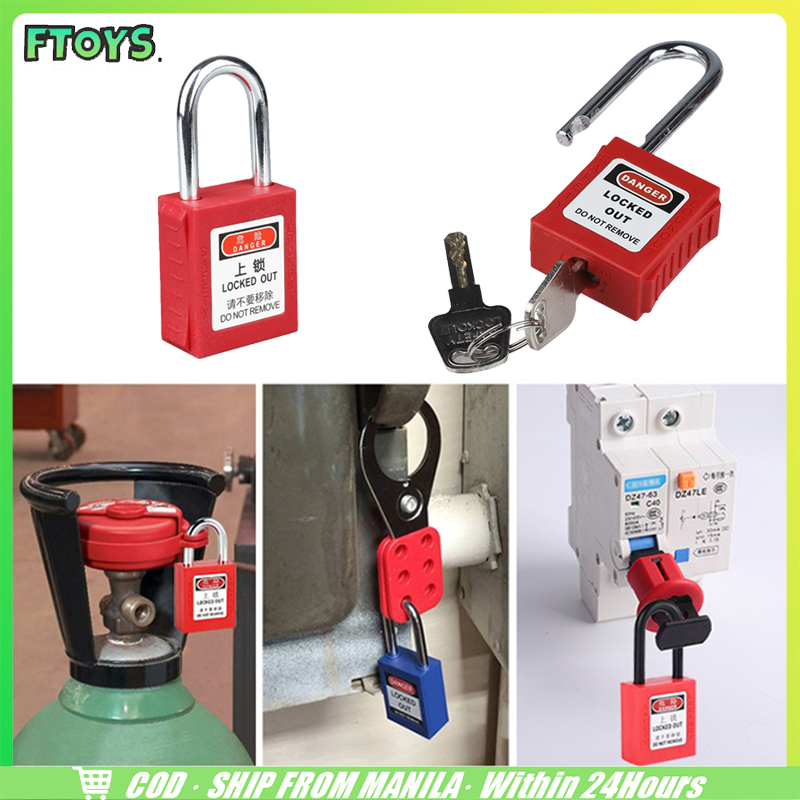 แข็งแรงกุญแจนิรภัยก้านสแตนเลส Keyed differ Lockout/ Safety padlockกุญแจนิรภัย กุญแจนิรภัยก้านไนล่อน