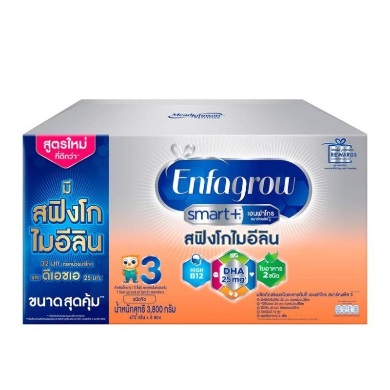 [พร้อมส่ง] Enfagrow Smart+ เอนฟา โกร นมผง รสจืด สูตร 3