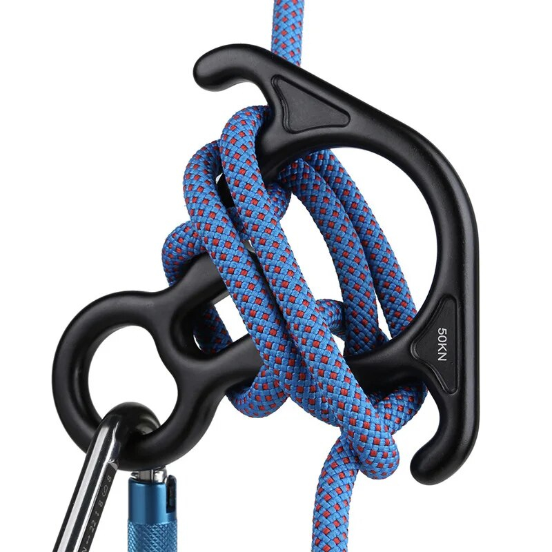 ห่วงโรยตัว Ox Horn Carabiner 50KN คาราบิเนอร์ปีนเขา เลข8 แบบมีปีก - สำหรับโรยตัว ชะลอความเร็ว