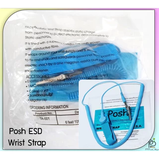 (พร้อมส่ง!) (Posh ESD) Wrist Strap Antistatic สายรัดข้อมือกันไฟฟ้าสถิตย์ สร้อยข้อมือกันไฟฟ้าสถิตย์ สีฟ้า ยาว1.8เมตร