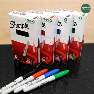 [ขายยกแพค]ปากกามาร์คเกอร์ Sharpie Marker - Fine ดำ/แดง/น้ำเง…