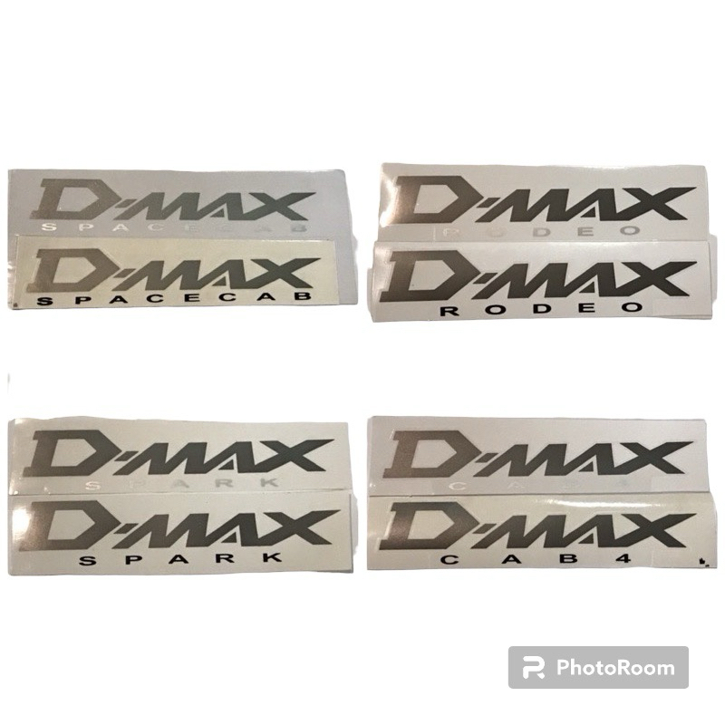 Dmax รุ่น 1 ISUZU SPACECAB SPARK RODEO CAB4 สติ๊กเกอร์ ดีแมกซ์ อีซูซุ D-MAX STICKER แก้ม ท้าย ซ้าย ขวา เทาอ่อน เทาเข้ม