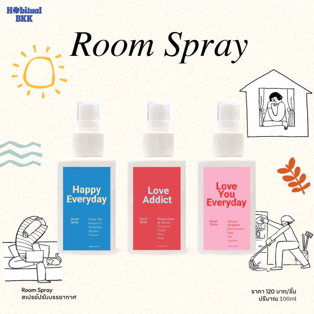 Habit Bangkok Room Spray สเปรย์ปรับอากาศ 100ml