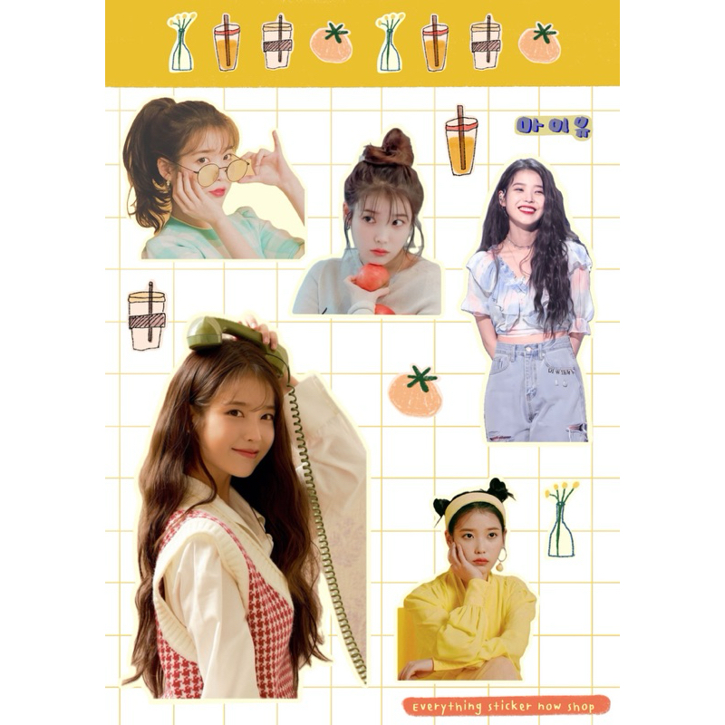 สติกเกอร์ IU กันน้ำ ไดคัทแล้ว สำหรับติดตกแต่ง