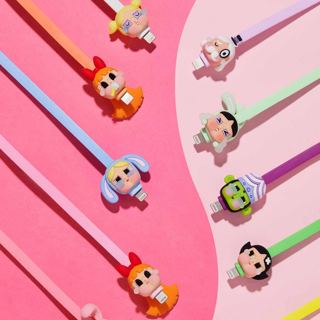 พร้อมส่ง CRYBABY × Powerpuff Girls Series-Cable Box POPMART สายชาร์จ [เช็คสี] ของใหม่