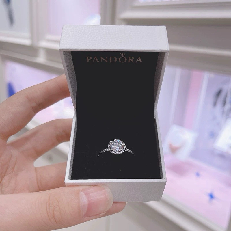 🇦🇹พร้อนส่ง ที่ไทย 🇹🇭 Pandora แท้925 ไข่นกพิราบเพทายแหวนเพชรแหวนวันเกิดของขวัญวันวาเลนไทน์สำหรับผู้หญิง