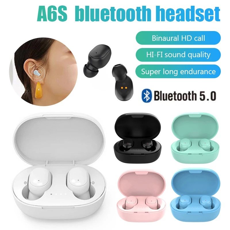 【พร้อมส่งจากไทย】A6S หูฟัง TWS หูฟังบลูทูธ ไร้สายบลูทูธ 5.0 เวอร์ชันHiFi หูฟังสำหรับเล่นเกมสเตอริโอ