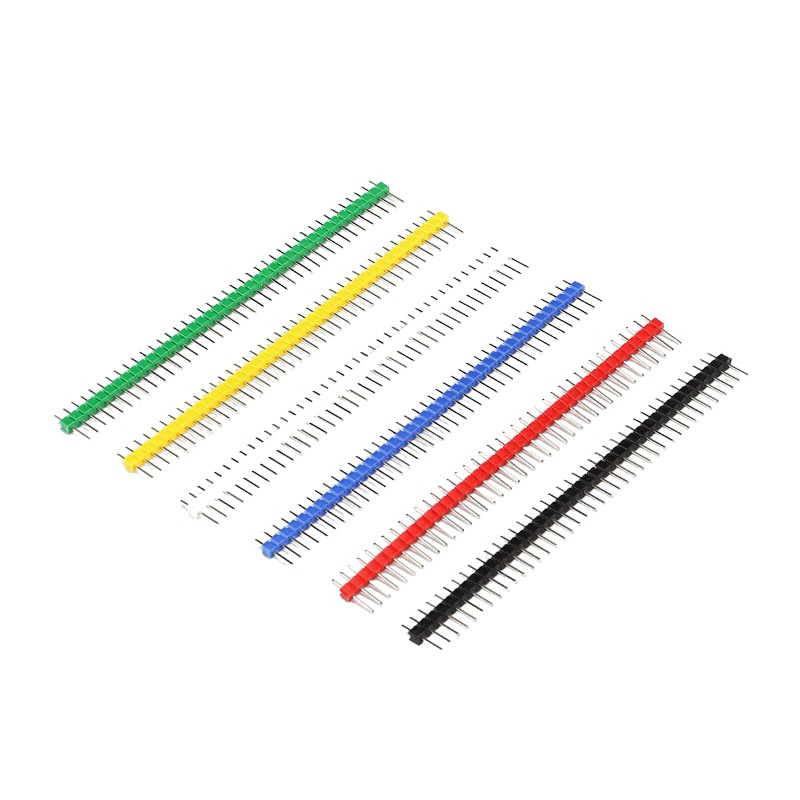 พินเฮดเดอร์สี 2.54 pitch 1*40P พินแถวเดียว พินแถวเดียว พินตรง สีขาว แดง น้ำเงิน เหลือง