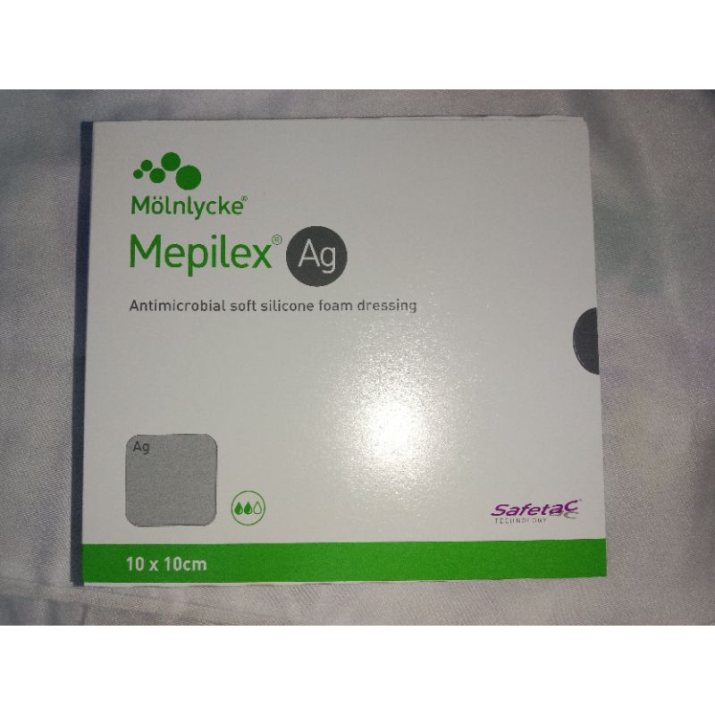 Mepilex Ag แผ่นแปะแผล ขนาด 10x10cm. (1 แผ่น) Molnlycke