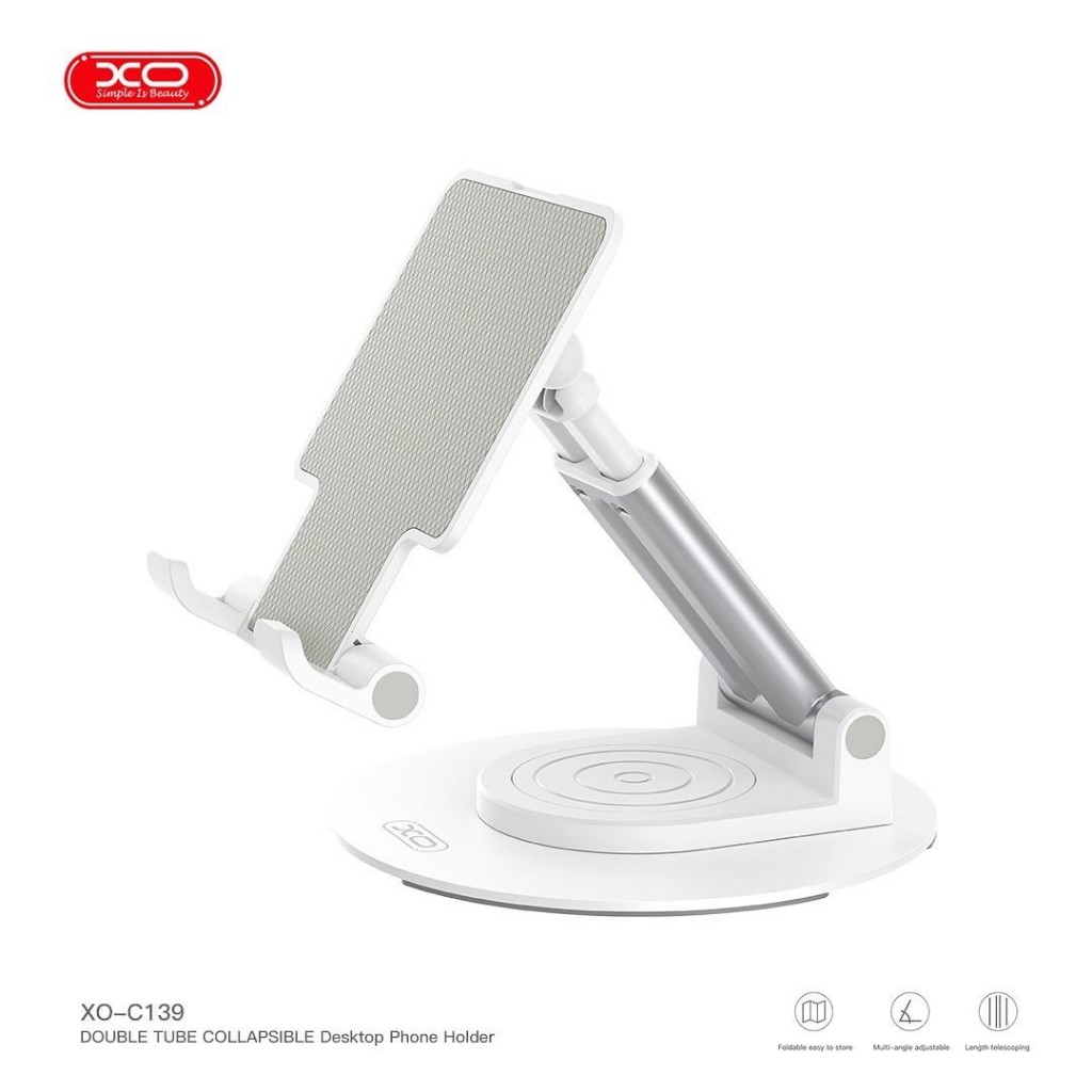 ใหม่! ที่ตั้งโทรศัพท์ XO C139 Foldable Metal Phone Holder แท่นวางมือถือ ที่จับมือถือ แข็งแรงพับได้กันลื่นหมุน360องศา