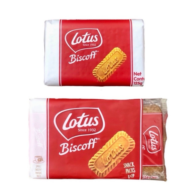 Lotus Biscoff โลตัส บิสคอฟ บิสกิต 125 กรัม และ 124 กรัม 8x2 แพค