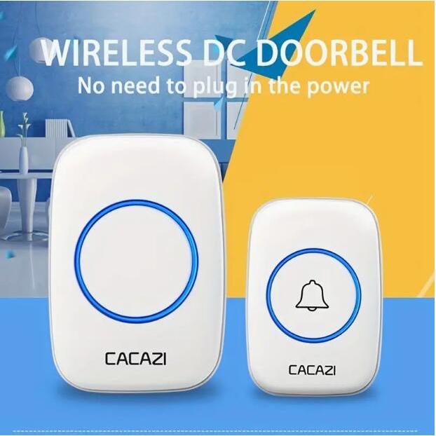 ✅Best Quality🔥ออดไร้สาย CACAZI ออดกันน้ำไร้สายระยะ 300 ม.  Door Bell Chime 1 ปุ่ม 1 2 3 ตัวรับ Doorbell (ไม่มีแบตเตอรี่)