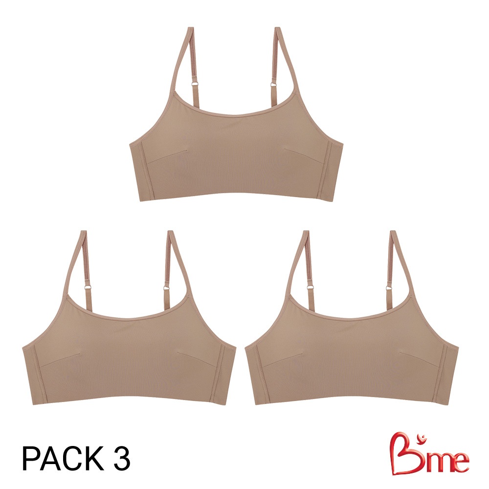 B'me เสื้อชั้นในไร้โครง level 2 ฟองกลาง ไร้โครง รุ่น ME1A58 (แพ็ก 3 ตัว) สีดำ สีนู้ด สีโอวัลติน New