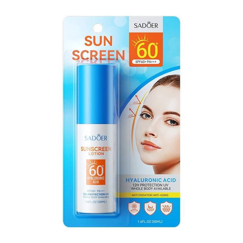 SADOER SUNSCREEN LOTION SPF60+ PA+++ ครีมกันแดด ป้องกัน UV ให้ความชุ่มชื่น ผิวใส ไม่เหนียวเหนอะหนะ