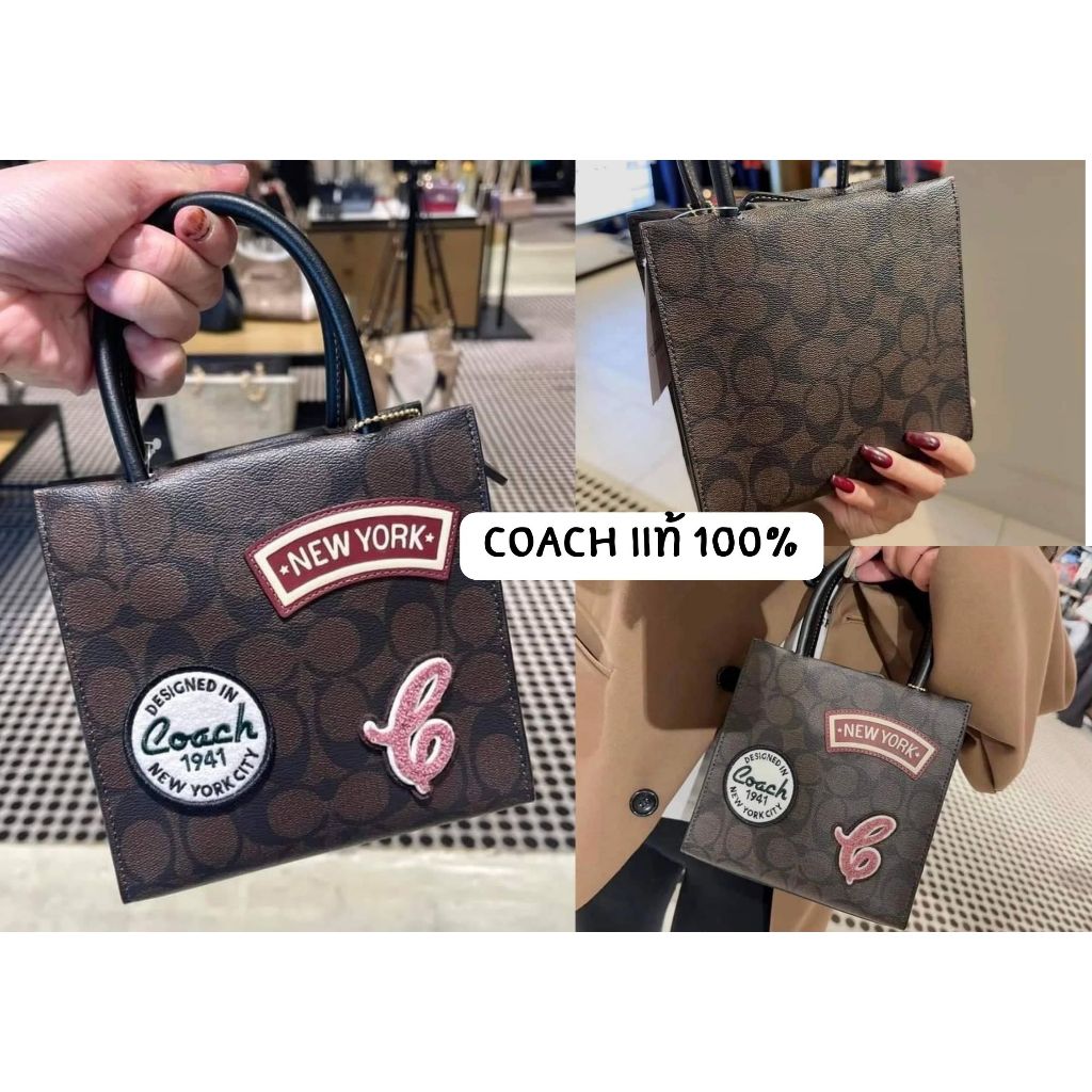 พร้อมส่ง coachแท้ 💯% Coach ของแท้ 100% กระเป๋าถือ กระเป๋าสะพายข้าาง coach