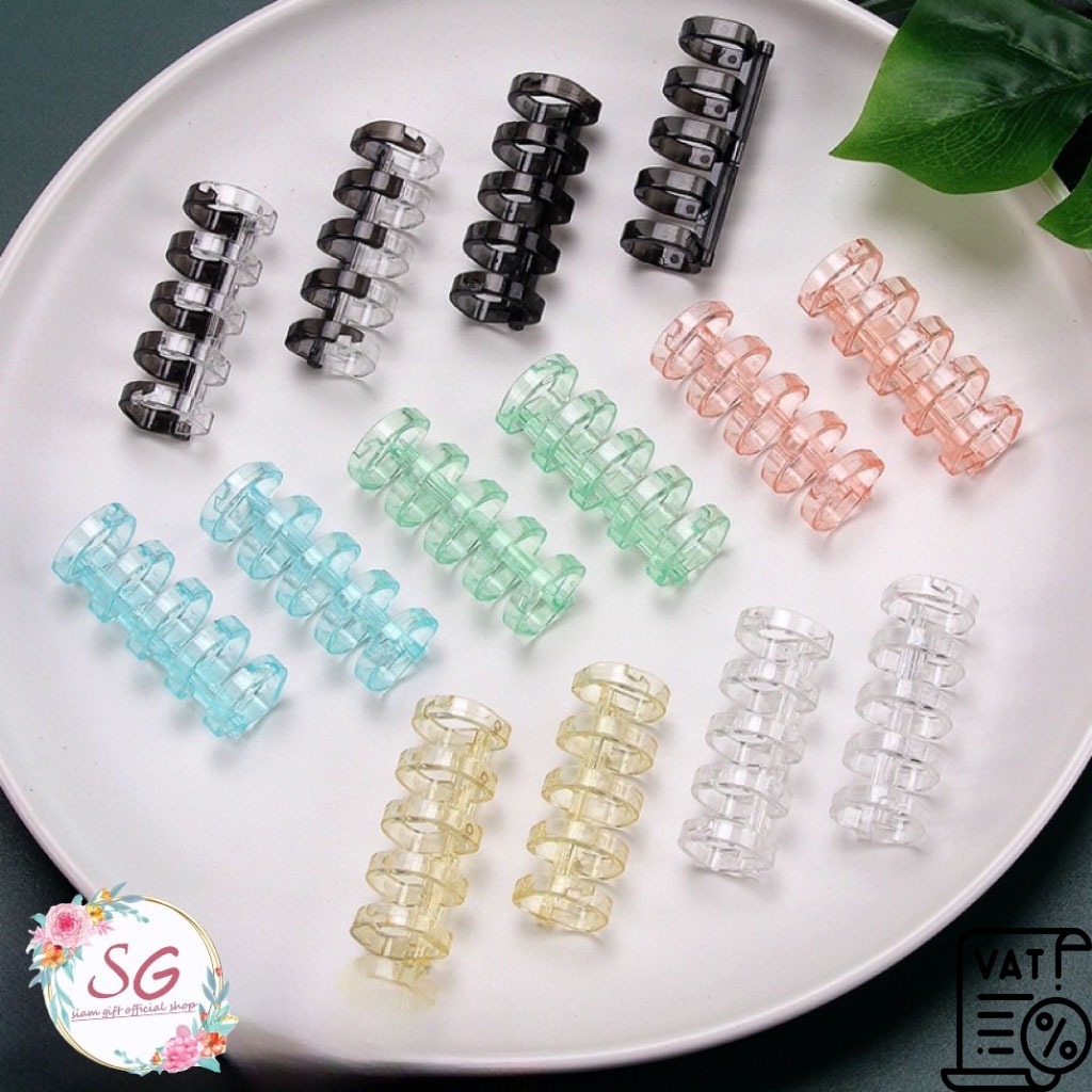 สันห่วงพลาสติกใส แบบหลวม สําหรับเก็บสมุดโน๊ตบุ๊ค Diy สันห่วง 5 วง/1ชิ้น สันห่วงพลาสติก ใช้งานง่าย
