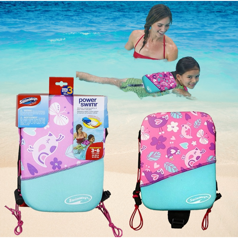 SwimWays Power Swimr Floater, Pink Bird, Medium ของแท้💯%%