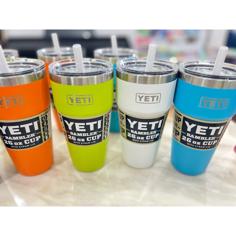 พร้อมส่ง แก้ว Yeti ของแท้ RAMBLER® 26 oz Stackable Cups with Straw Lids