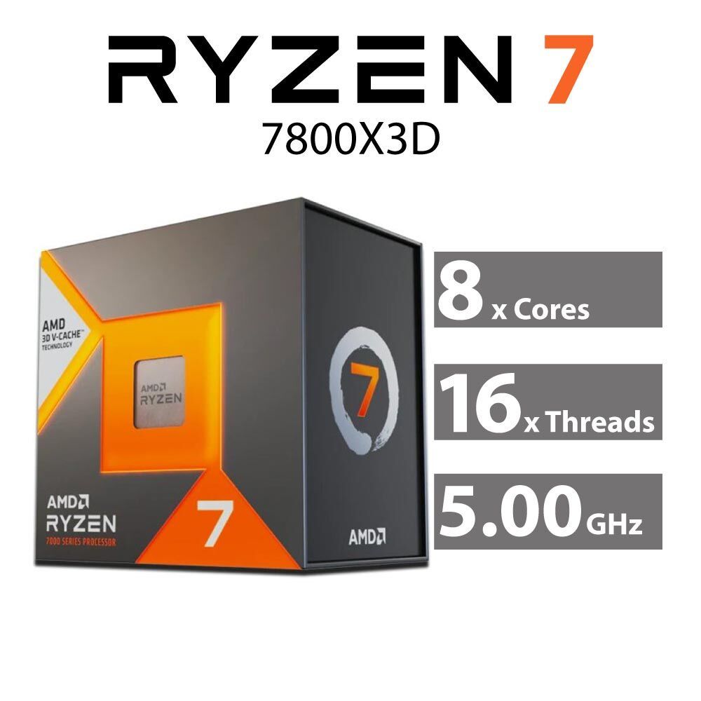 CPU (ซีพียู) AMD RYZEN 7 7800X3D (SOCKET AM5) ซีพียูเกมมิ่ง ประสิทธิภาพสูง ประกัน 3 ปี