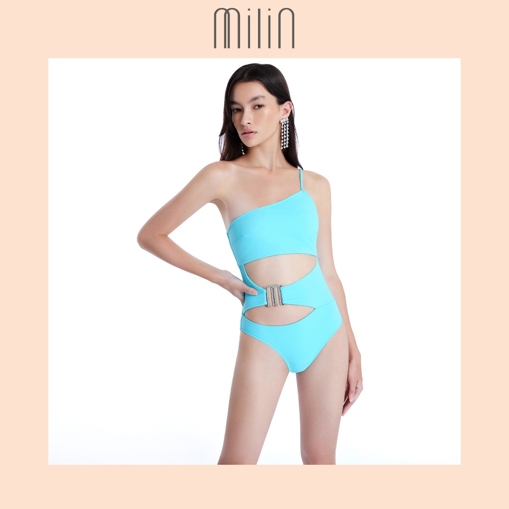 [MILIN] Thalia One-shoulder adjustable straps Logo Cut-Out Swimsuit ชุดว่ายน้ำแต่งโลโก้ดีเทลคัทเอ้าท์ไหล่ข้างเดียว / 43 — صورة 4