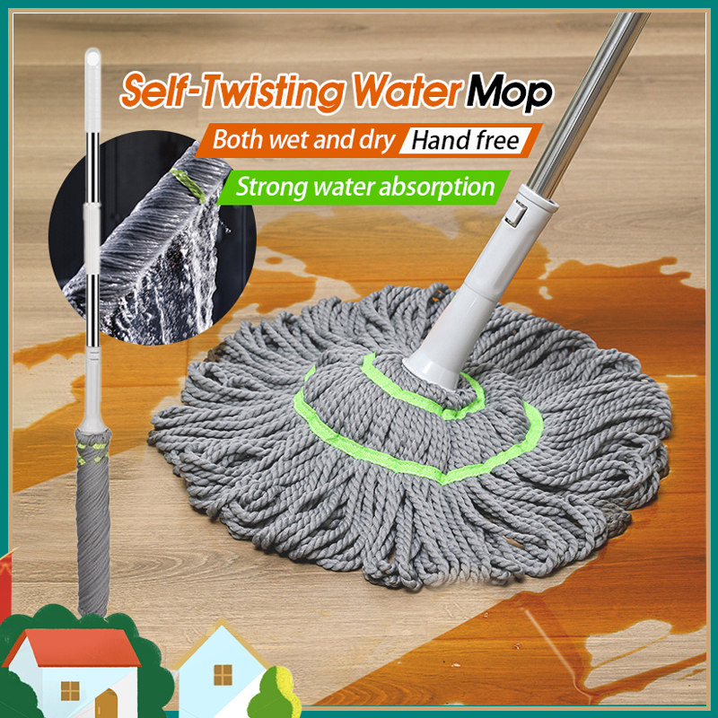 ปลีก/ส่ง ไม้ถูพื้นเเบบบิดน้ำในตัว ผ้าไมโครไฟเบอร์ รุ่นผ้าหนาพิเศษ ซับน้ำแห้ง ด้ามสแตนเลส แข็งแรง อย่างดีทนใช้งานได้ดี