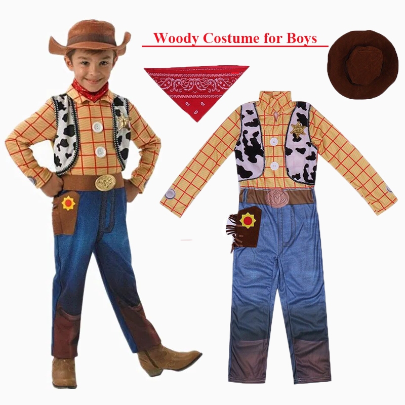 🇹🇭 ชุดฮาโลวีน ชุด halloween เด็ก ชุด toy story Woody Cosplay Costume for Kids Boy Western Cowboy Hat